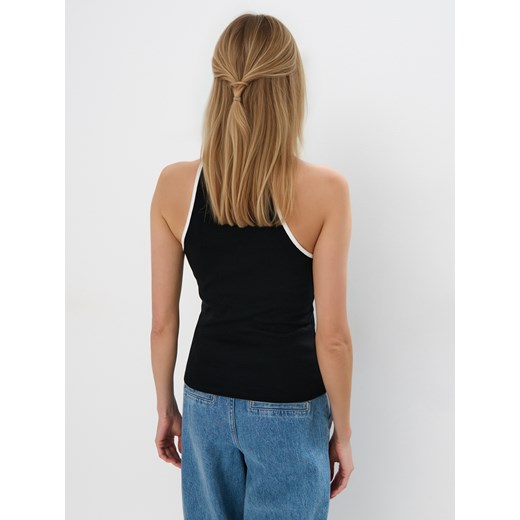 Mohito - Czarny top z dekoltem halter - czarny Mohito L Mohito