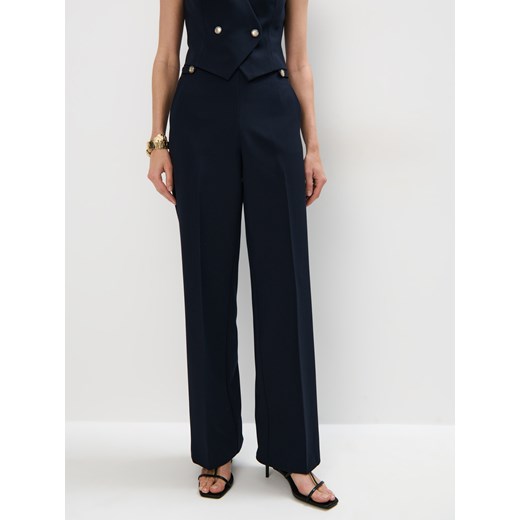 Mohito - Szerokie granatowe spodnie - granatowy Mohito 38 Mohito