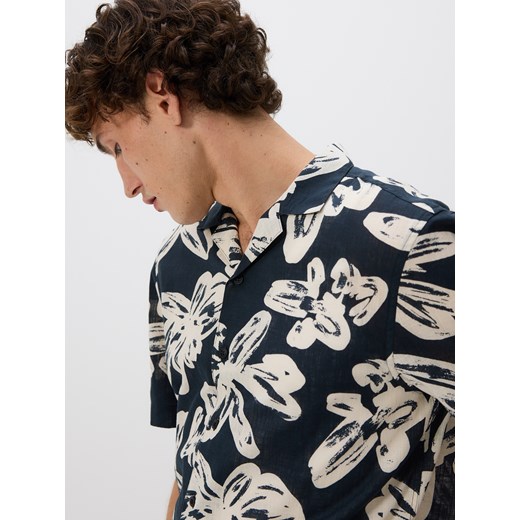 Reserved - Koszula comfort z domieszką lnu - czarny Reserved L Reserved