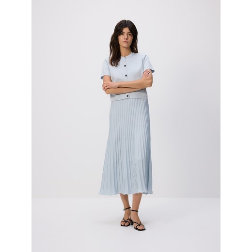 Reserved - Stukturalna spódnica midi - jasnoniebieski Reserved L Reserved