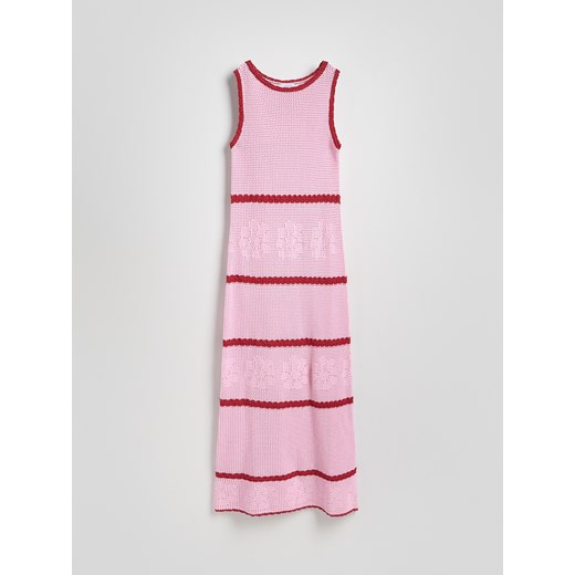 Reserved - Dzianinowa sukienka maxi - różowy Reserved S Reserved