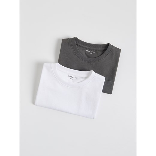 Reserved - Bawełniany t-shirt 2 pack - ciemnoszary ze sklepu Reserved w kategorii T-shirty chłopięce - zdjęcie 181913675