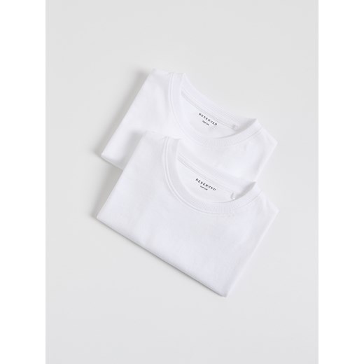 Reserved - Bawełniany t-shirt 2 pack - biały ze sklepu Reserved w kategorii T-shirty chłopięce - zdjęcie 181913678