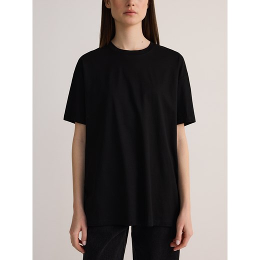 Reserved - T-shirt oversize z modalem - czarny ze sklepu Reserved w kategorii Bluzki damskie - zdjęcie 181913929