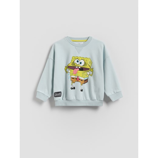 Reserved - Bawełniana bluza SpongeBob - jasnoniebieski ze sklepu Reserved w kategorii Bluzy chłopięce - zdjęcie 181913996