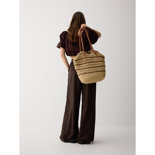 Reserved - Pleciona torebka shopper - wielobarwny ze sklepu Reserved w kategorii Torebki damskie - zdjęcie 181914349