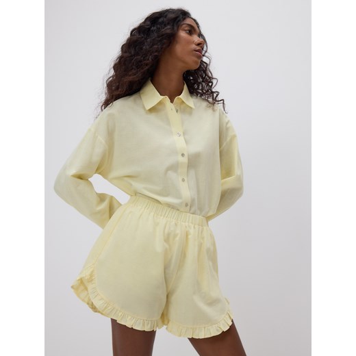 Reserved - Bawełniane szorty z falbankami - jasnożółty Reserved M Reserved