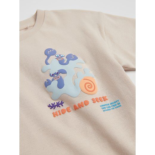 Reserved - T-shirt oversize - beżowy Reserved 5-2 lata) Reserved