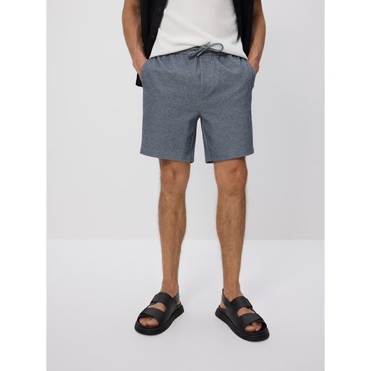 Reserved - Strukturalne szorty regular - granatowy Reserved XXL Reserved
