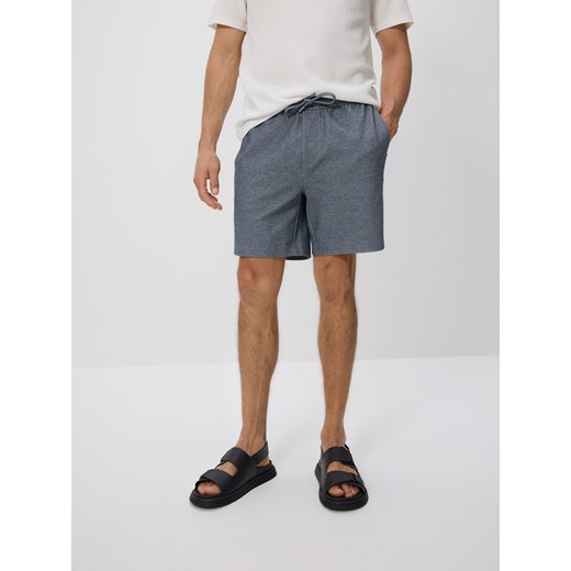 Reserved - Strukturalne szorty regular - granatowy Reserved XXL Reserved