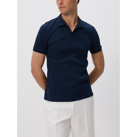 Reserved - Koszulka polo slim - granatowy Reserved M Reserved