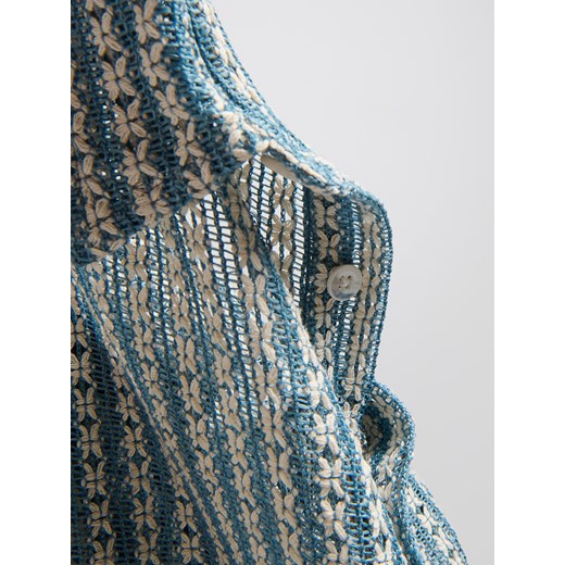 Reserved - Wzorzysta koszula comfort fit - jasnoturkusowy Reserved L Reserved