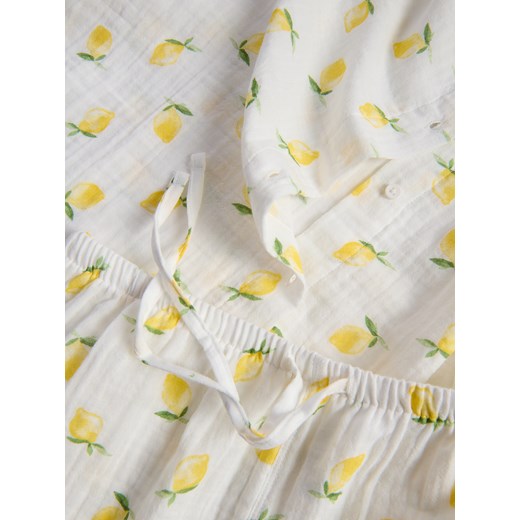 Reserved - Dwuczęściowa piżama ze wzorem - złamana biel Reserved S Reserved