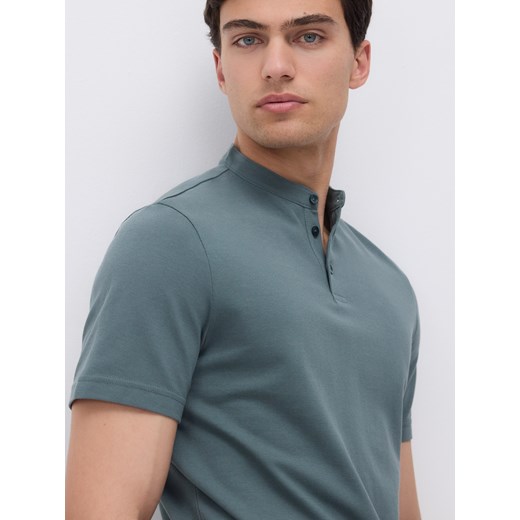 Reserved - Koszulka polo regular ze stójką - jasny zielony ze sklepu Reserved w kategorii T-shirty męskie - zdjęcie 181917318