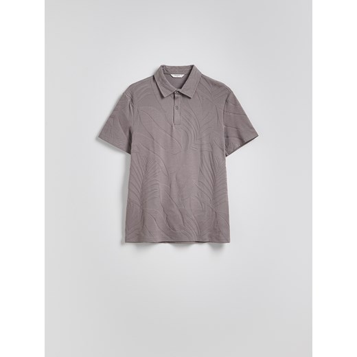 Reserved - Koszulka polo regular ze wzorem - ciemnoszary Reserved M Reserved
