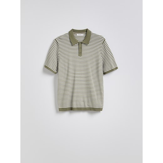 Reserved - Sweter polo z wiskozą - zielony Reserved L Reserved