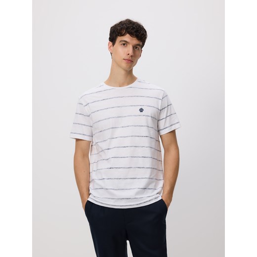 Reserved - T-shirt regular z haftem - granatowy ze sklepu Reserved w kategorii T-shirty męskie - zdjęcie 181918615