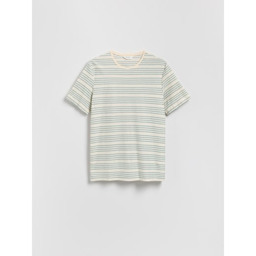 Reserved - T-shirt regular w paski - morski ze sklepu Reserved w kategorii T-shirty męskie - zdjęcie 181918626