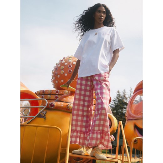 Reserved - Bawełniany t-shirt z nadrukiem - biały Reserved M Reserved