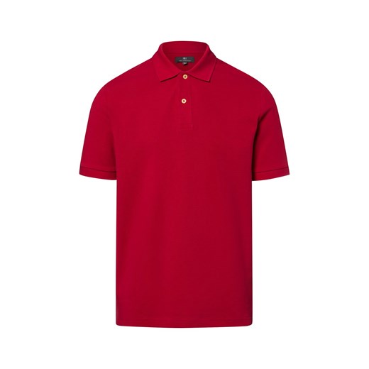 Nils Sundström Męska koszulka polo Mężczyźni Bawełna bordowy jednolity ze sklepu vangraaf w kategorii T-shirty męskie - zdjęcie 181919625