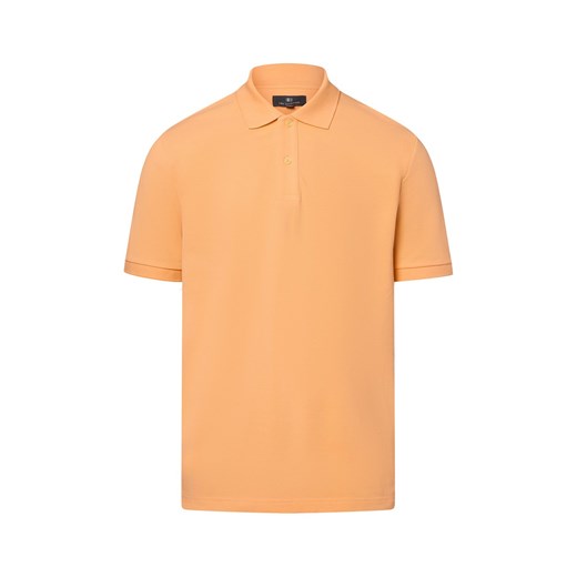 Nils Sundström Męska koszulka polo Mężczyźni Bawełna morelowy jednolity ze sklepu vangraaf w kategorii T-shirty męskie - zdjęcie 181919629