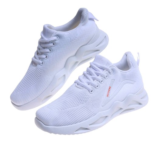 Białe sznurowane sneakersy buty sportowe /F3-2 17711 W182/ ze sklepu Pantofelek24.pl w kategorii Buty sportowe damskie - zdjęcie 181919808