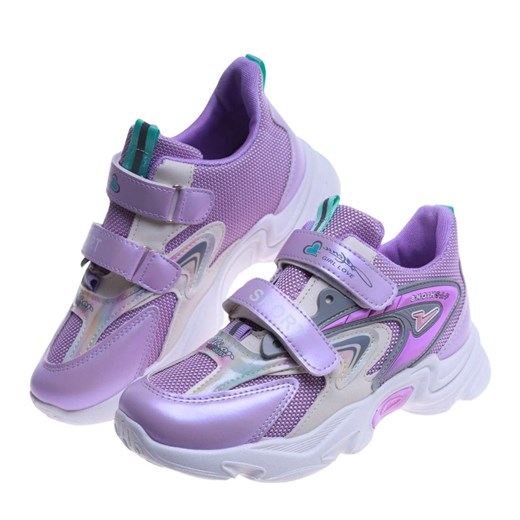Fioletowe dziewczęce buty sneakersy /A1-2 17621 T203/ Pantofelek24 36 Pantofelek24.pl