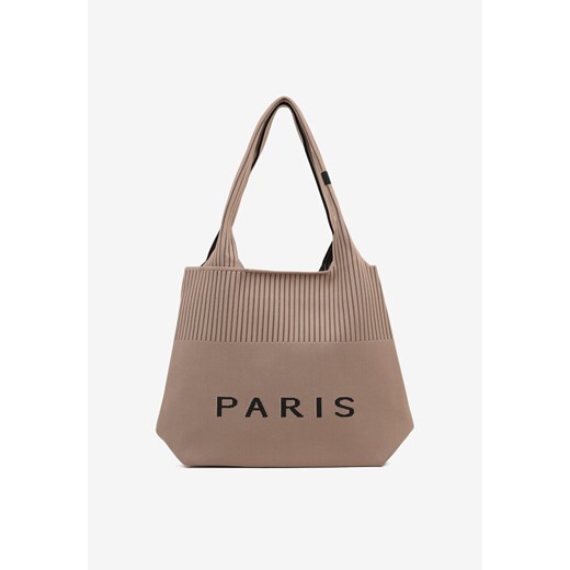 Beżowa Szydełkowa Torebka Shopper o Trapezowym Kształcie Saliatria ze sklepu born2be.pl w kategorii Torby Shopper bag - zdjęcie 181922378