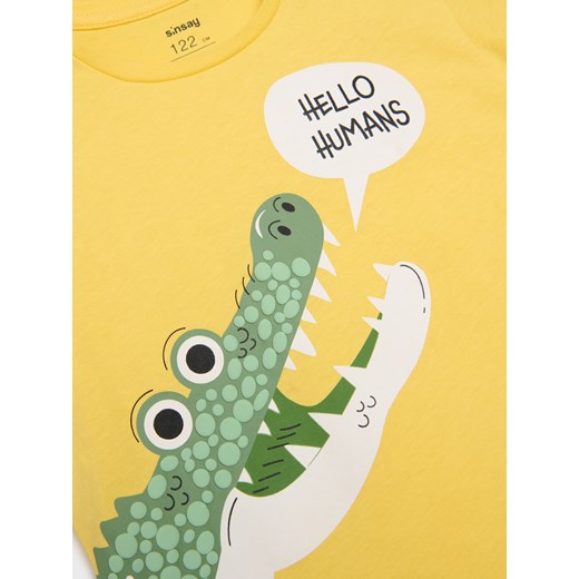 Sinsay - Piżama dwuczęściowa z motywem krokodyla - żółty Sinsay 122 (6-7 l) Sinsay