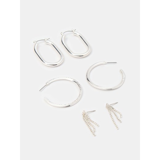 Sinsay - Kolczyki wiszące 3 pack - srebrny Sinsay One Size Sinsay