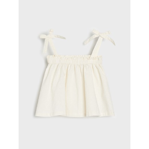 Sinsay - Komplet wykonany ze strukturalnej tkaniny - kremowy Sinsay 62 (1-3 m) Sinsay