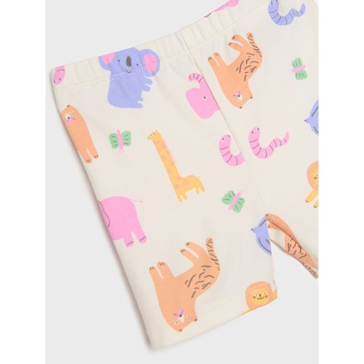 Sinsay - Krótkie legginsy 3 pack - kremowy Sinsay 68 (3-6 m) Sinsay
