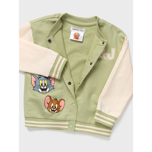 Sinsay - Bluza z nadrukiem na plecach Tom & Jerry Core - zielony Sinsay 86 (12-18 m) Sinsay
