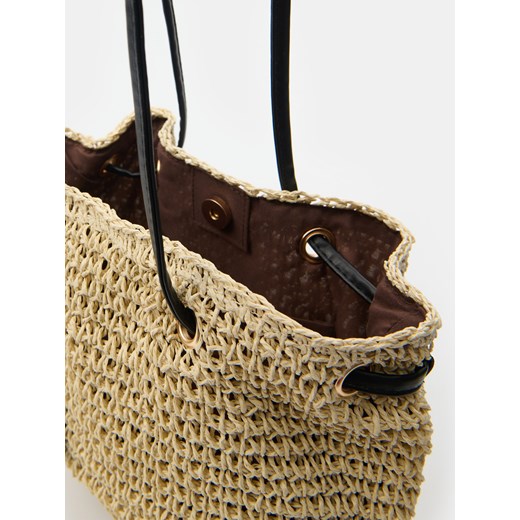 Sinsay - Pleciona torebka - kremowy Sinsay One Size Sinsay