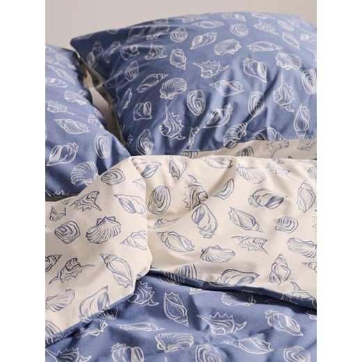 Sinsay - Komplet dwustronnej pościeli z motywem muszli - niebieski Sinsay One Size Sinsay