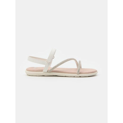 Sinsay - Sandały z ozdobnymi cyrkoniami - srebrny Sinsay 30 Sinsay