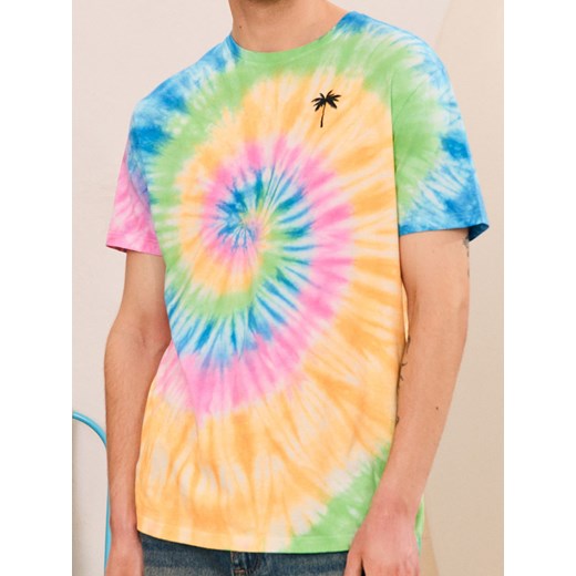 Sinsay - Koszulka tie-dye z ozdobnym napisem na plecach - wielobarwny Sinsay XS Sinsay