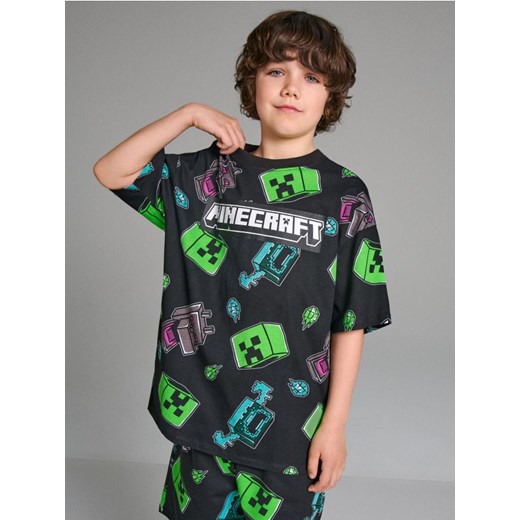 Sinsay - Koszulka Minecraft - czarny ze sklepu Sinsay w kategorii T-shirty chłopięce - zdjęcie 181929327