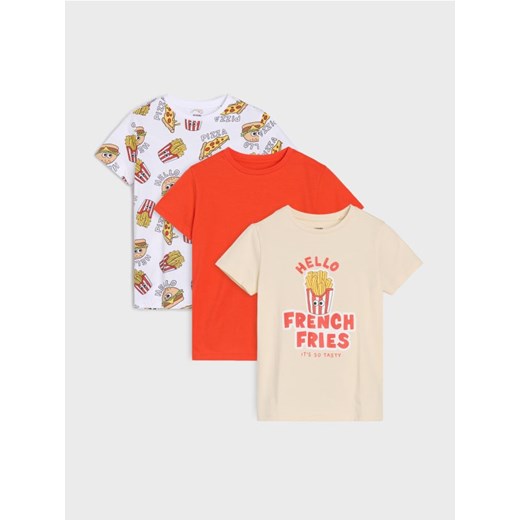 Sinsay - Koszulki 3 pack - kremowy - id: 278DZ-12X - marki Sinsay - 181929466 Sinsay - Koszulki 3 pack - kremowy ze sklepu Sinsay w kategorii T-shirty chłopięce - zdjęcie 181929466