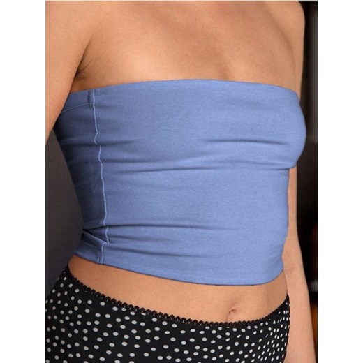 Sinsay - Top typu bandeau w stylu basic - niebieski ze sklepu Sinsay w kategorii Bluzki damskie - zdjęcie 181929488