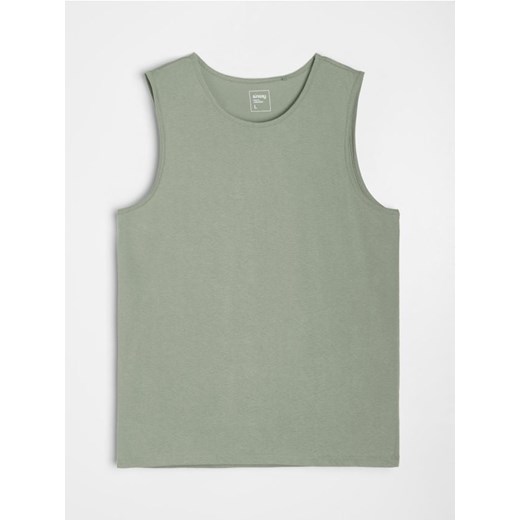 Sinsay - Bawełniany tank top basic - zielony ze sklepu Sinsay w kategorii T-shirty męskie - zdjęcie 181929899