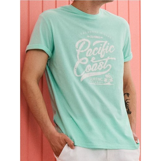 Sinsay - Koszulka - niebieski ze sklepu Sinsay w kategorii T-shirty męskie - zdjęcie 181930099