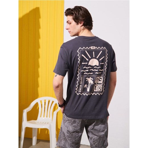 Sinsay - Koszulka z nadrukiem na plecach - szary ze sklepu Sinsay w kategorii T-shirty męskie - zdjęcie 181930118