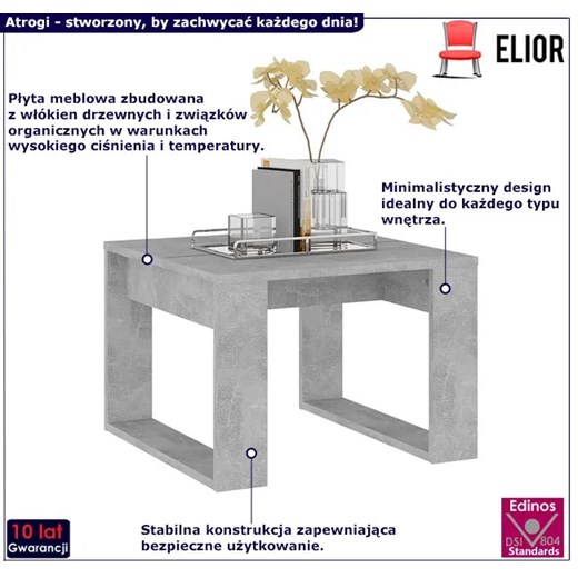 Klasyczny stolik kawowy beton Darius 3X Elior One Size Edinos.pl okazja