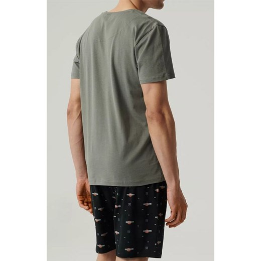 Atlantic krótka piżama męska NMP-384-KHAJ/CZA, Kolor czarny-khaki, Rozmiar M, ATLANTIC ze sklepu Intymna w kategorii Piżamy męskie - zdjęcie 181931799