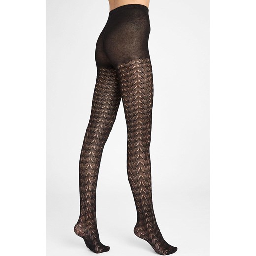 Marilyn czarne rajstopy o żakardowym splocie Jacquard D09 120 DEN, Kolor czarny, Rozmiar 1/2, Marilyn ze sklepu Intymna w kategorii Rajstopy - zdjęcie 181932008