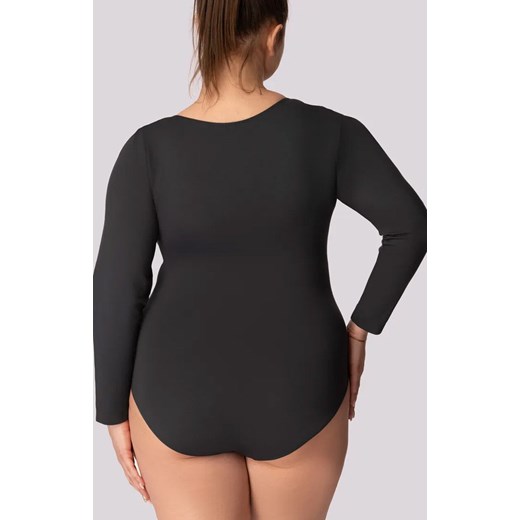 Mona body damskie z długim rękawem szare Longsleeve Base Plus Size, Kolor szary, Rozmiar 2XL, Mona ze sklepu Intymna w kategorii Body damskie - zdjęcie 181932099