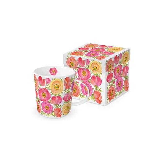 ppd Kubek jumbo &quot;Poppy Paradise&quot; w kolorze żółto-jasnoróżowo-białym - 350 ml ze sklepu Limango Polska w kategorii Naczynia - zdjęcie 181932875