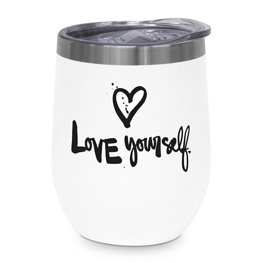 Design@Home Kubek termiczny &quot;Love Yourself&quot; w kolorze białym - 350 ml ze sklepu Limango Polska w kategorii Kubki termiczne - zdjęcie 181932876