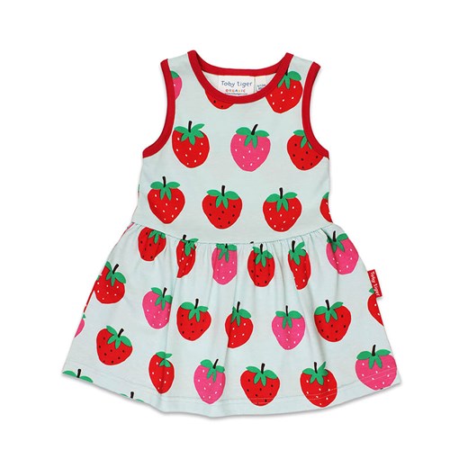 Toby Tiger Sukienka &quot;Strawberry&quot; w kolorze biało-czerwonym ze sklepu Limango Polska w kategorii Sukienki dziewczęce - zdjęcie 181933566